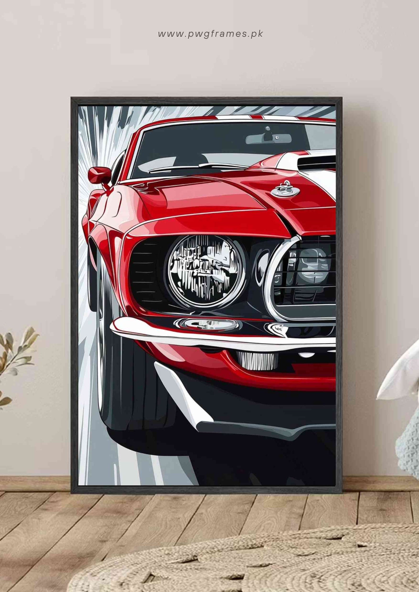 Vintage Ford Mustang Vector Poster Wall Art