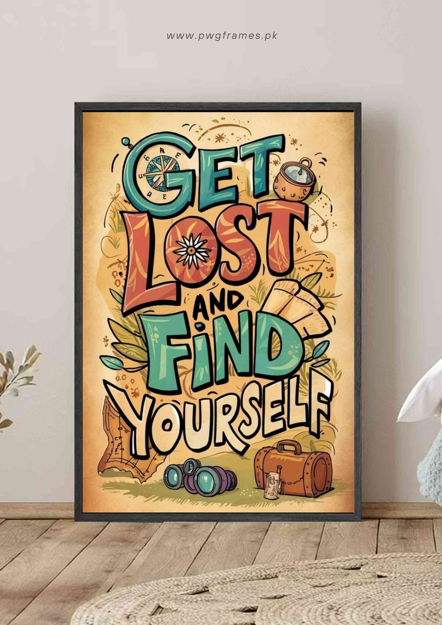 Get Lost and Find Yourself Travel Poster Wall Art