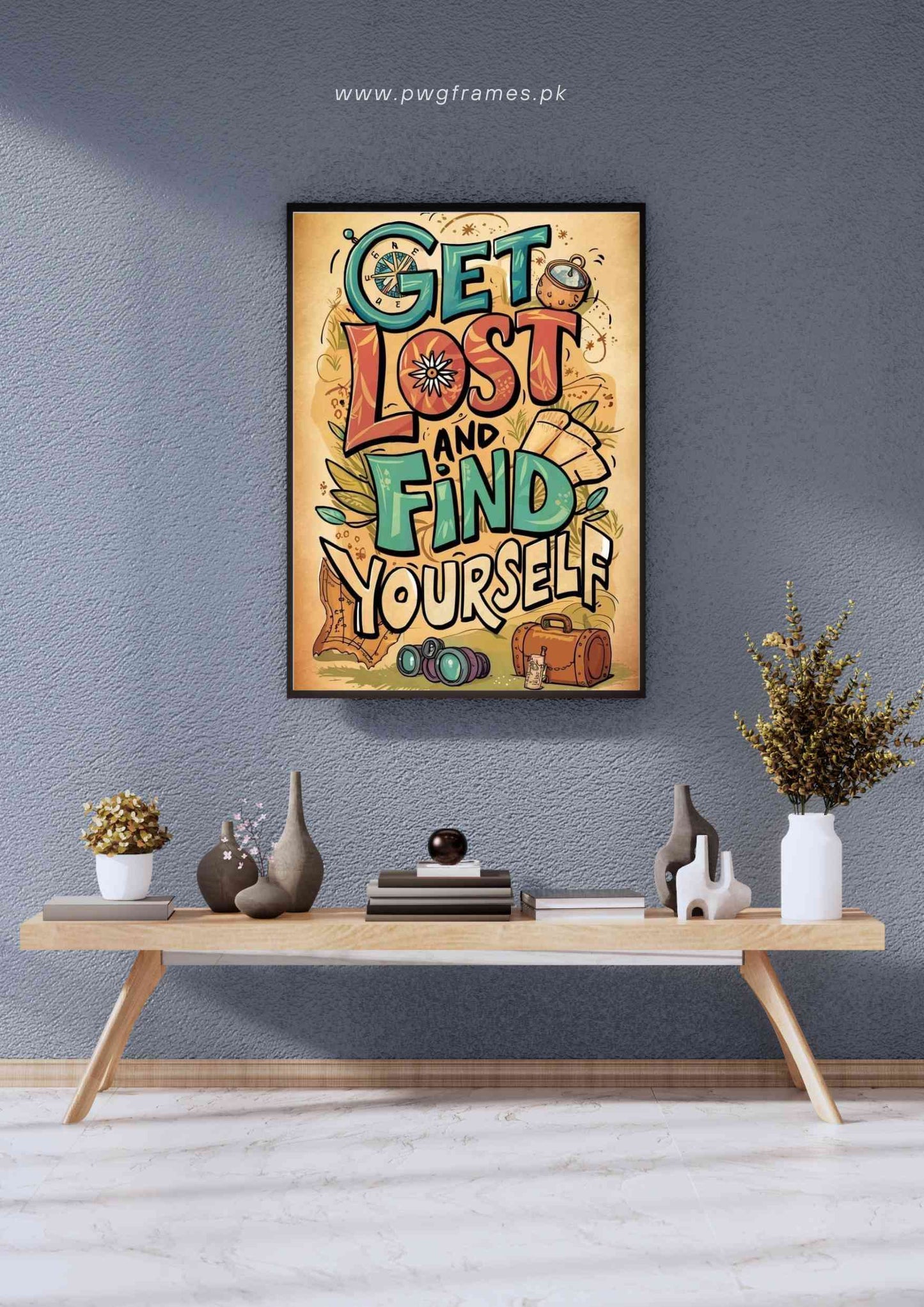 Get Lost and Find Yourself Travel Poster Wall Art