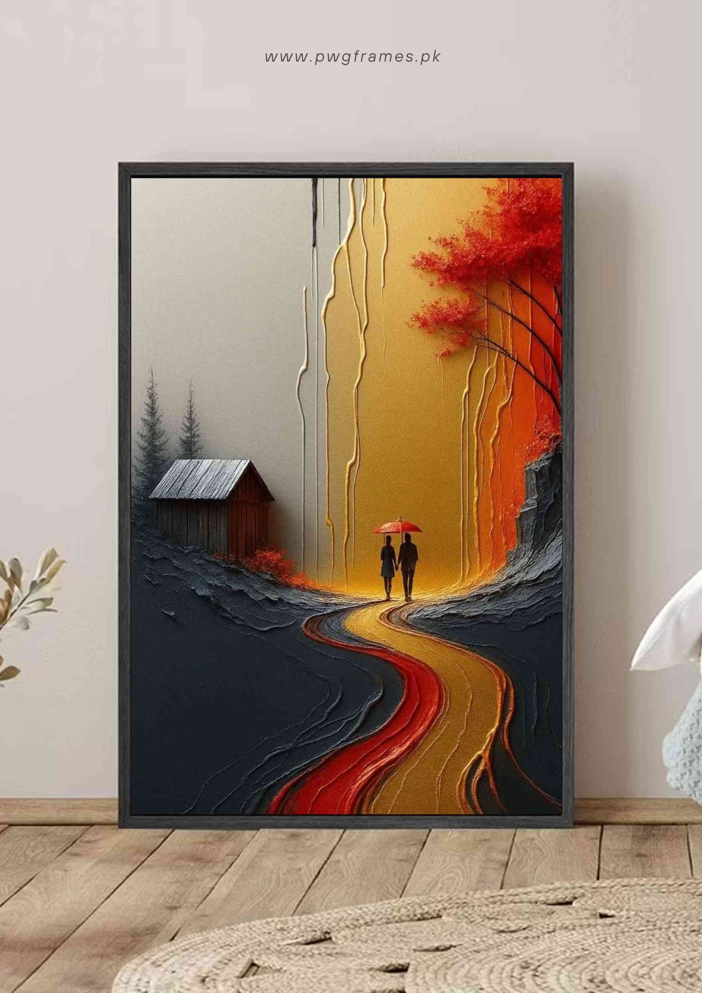 Textured Palette Knife Couple Poster Wall Art