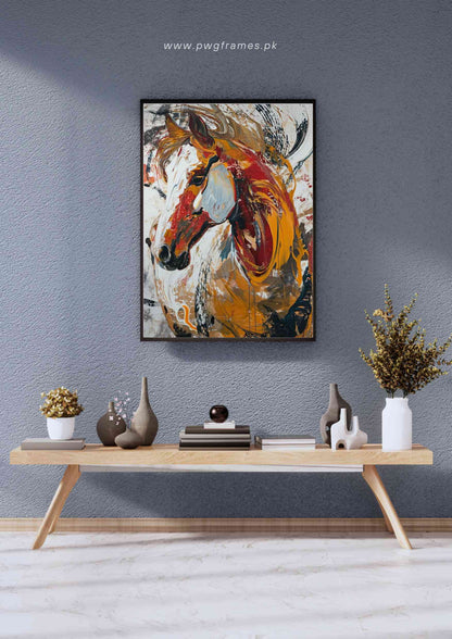 Splatter Paint Horse Poster Wall Art