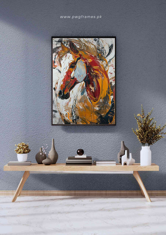 Splatter Paint Horse Poster Wall Art