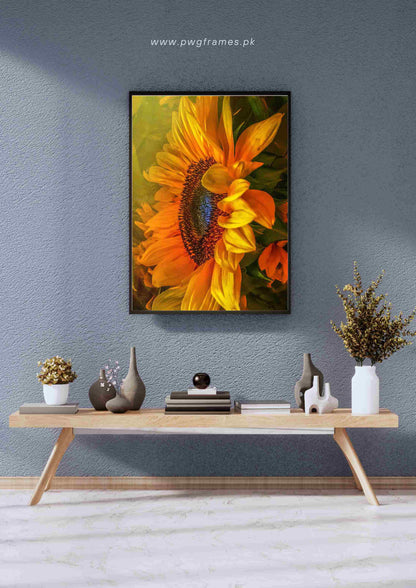 Glowing Sunflower Poster Wall Art