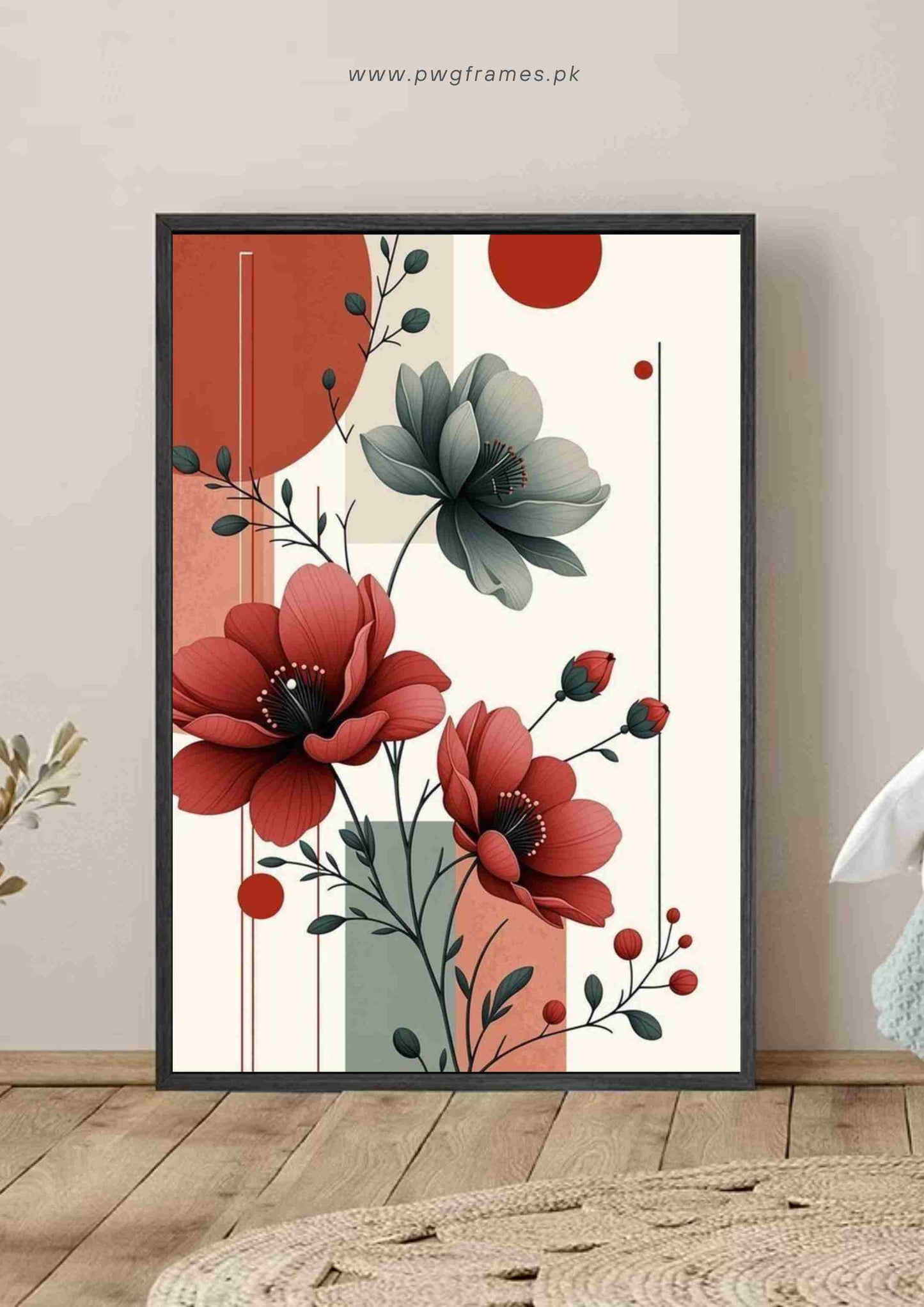 Abstract Floral and Shapes Poster Wall Art