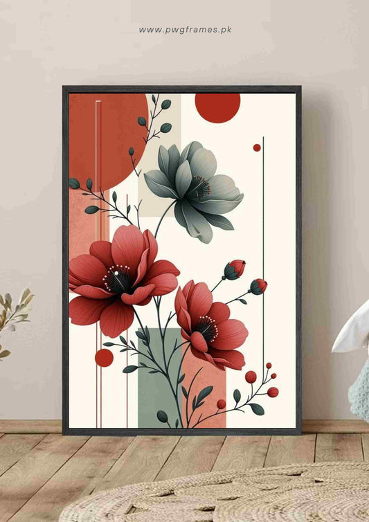 Abstract Floral and Shapes Poster Wall Art
