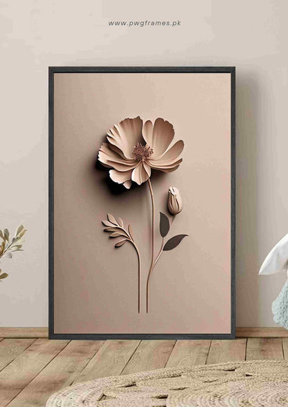 Minimalist 3D Paper Flower Poster Wall Art