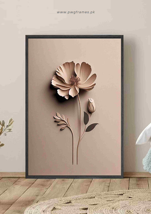 Minimalist 3D Paper Flower Poster Wall Art