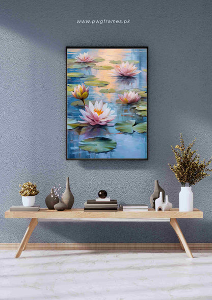 Lotus Pond Impressionist Painting Poster Wall Art