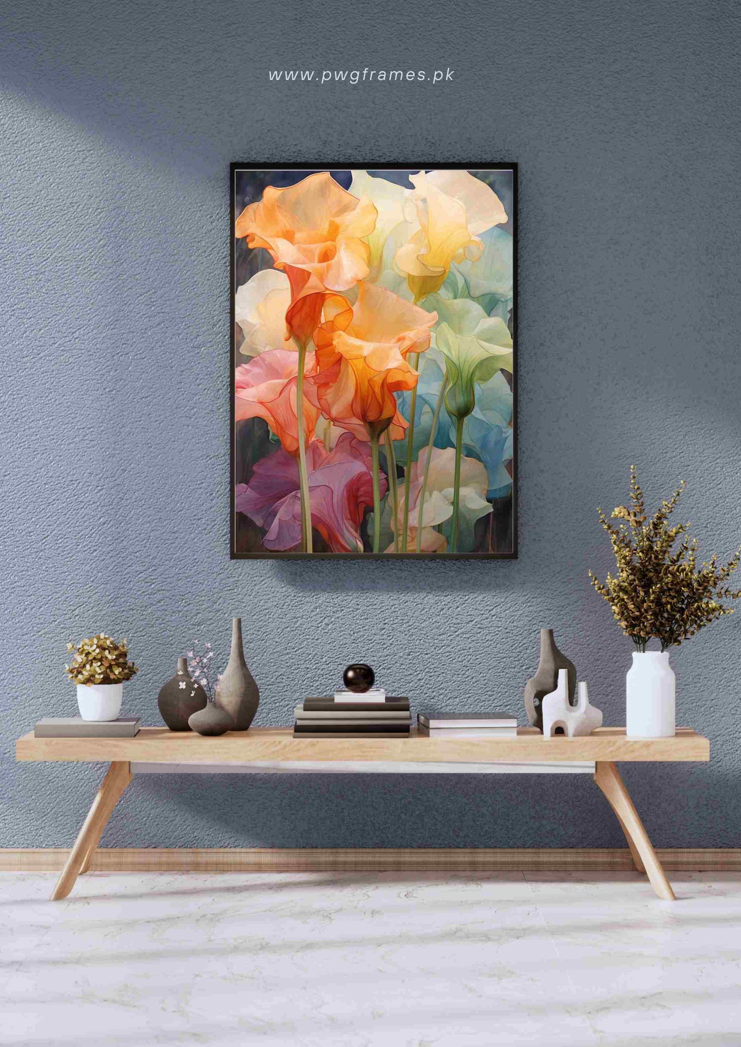 Pastel Ruffled Floral Poster Wall Art
