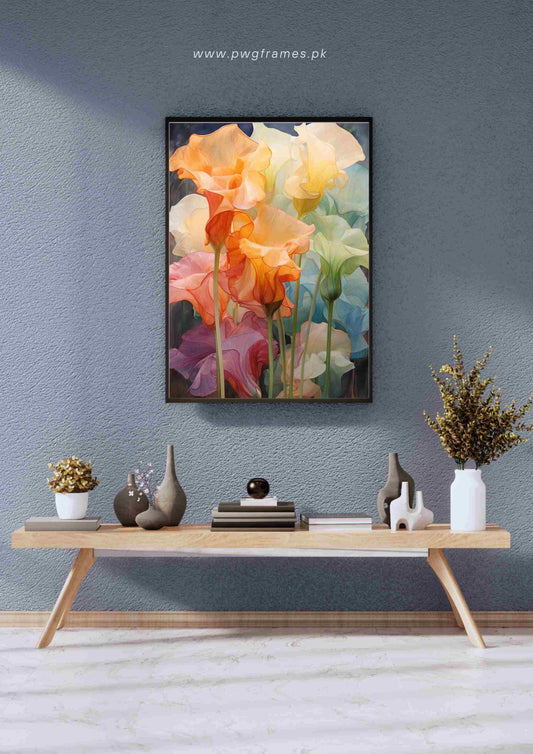 Pastel Ruffled Floral Poster Wall Art