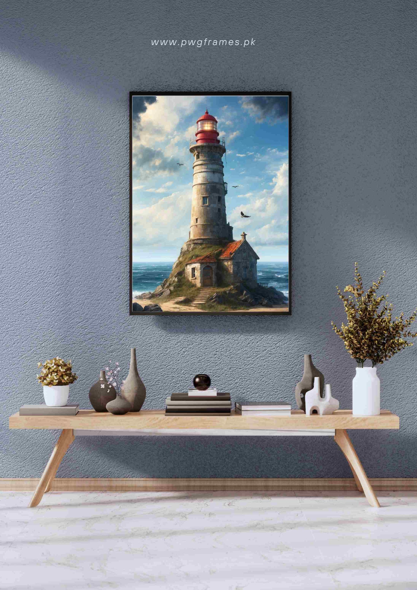 Old Lighthouse by the Sea Poster Wall Art