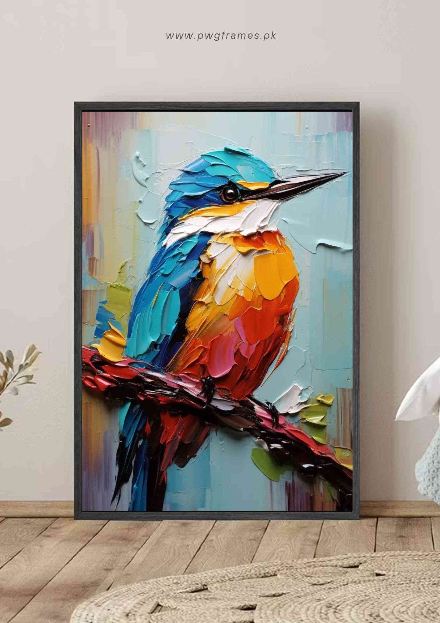 Vibrant Bird Palette Knife Poster Wall Art