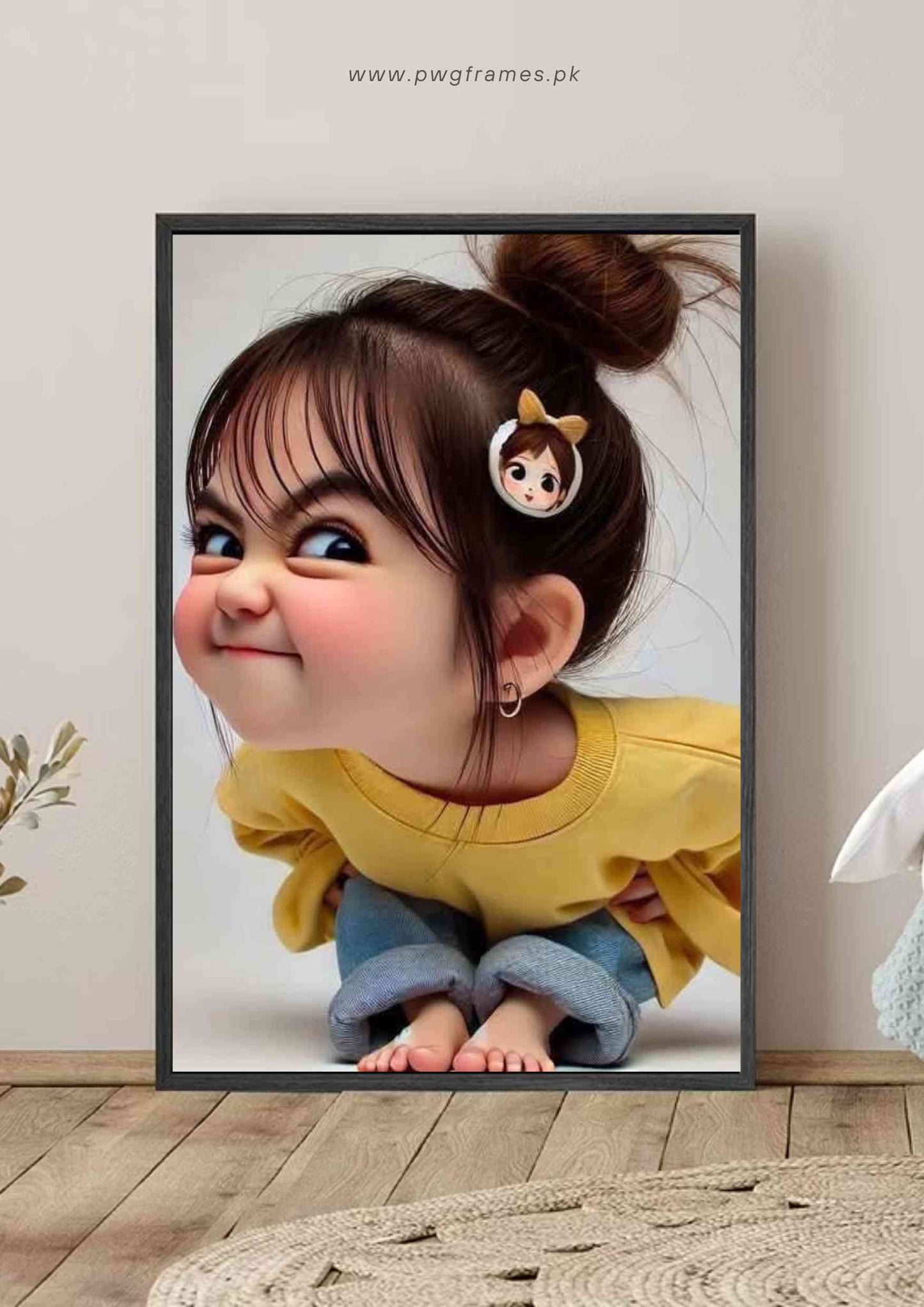 Funny Grinning Girl Poster Wall Art