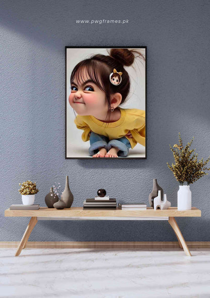 Funny Grinning Girl Poster Wall Art