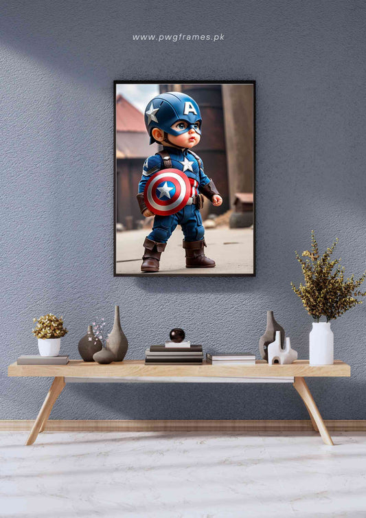 Baby Captain America Poster Wall Art