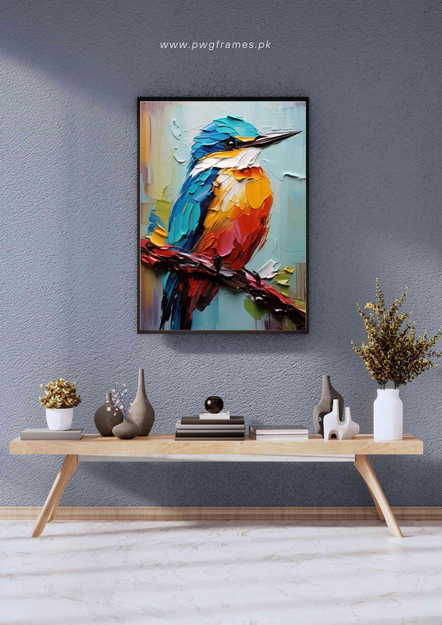 Vibrant Bird Palette Knife Poster Wall Art